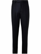 RÓHE - Tapered Brushed Wool-Blend Trousers - Black