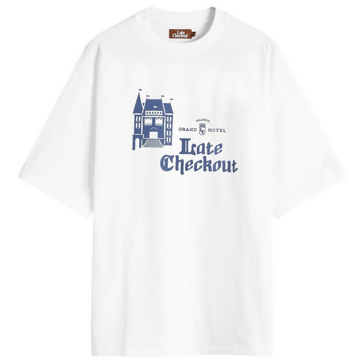 Photo: Late Checkout Men's Hotel T-Shirt in White
