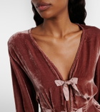 Velvet Elida bow-detail velvet top