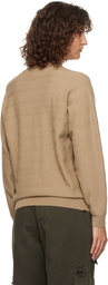 Dime Beige Wave Cable Knit Sweater