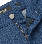 Fendi - Logo-Print Denim Jeans - Blue