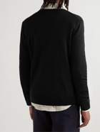 Maison Kitsuné - Slim-Fit Logo-Appliquéd Wool Sweater - Black