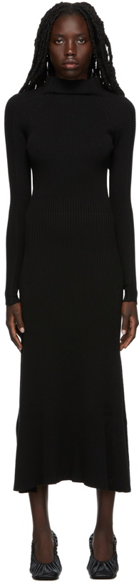 Photo: Olēnich Black Cut-Out Turtleneck Dress