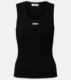 McQueen Logo ribbed-knit tank top