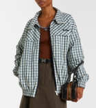 Prada Checked cotton-blend chambray jacket