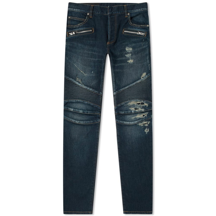 Photo: Balmain Slim Biker Jean