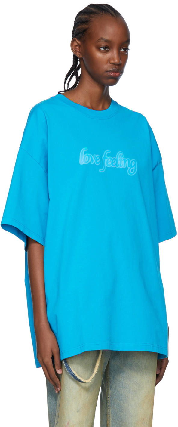 Martine Rose Blue Cotton T-Shirt Martine Rose