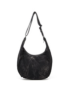 Diesel Rave - Hobo denim bag with zipper - Shoulder Bags - Unisex - Black