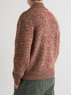 Mr P. - Mouline Wool and Silk-Blend Zip-Up Sweater - Burgundy