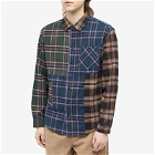 Taikan Men's Patchwork Check Shirt in Tan/Navy/Forest