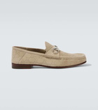Gucci Horsebit 1953 GG debossed suede loafers
