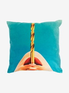 Seletti Blue Drill Print Cushion
