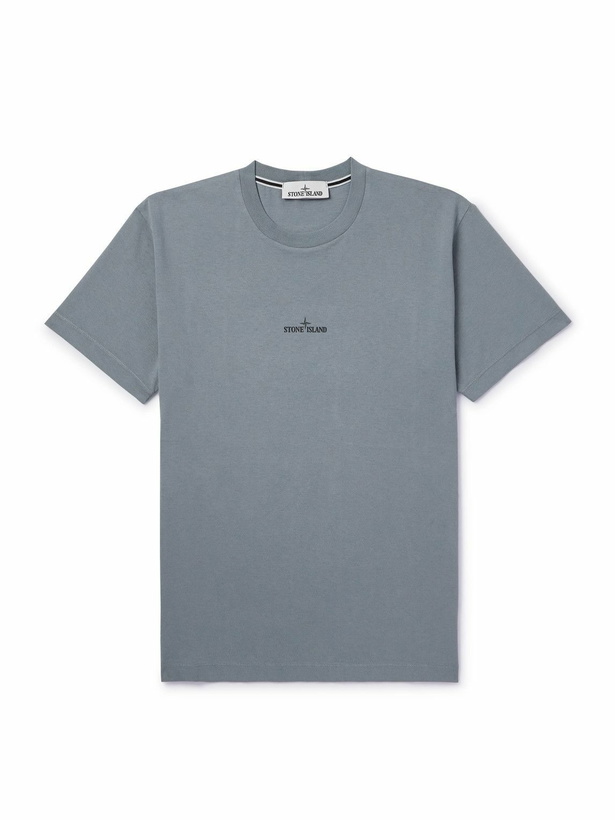 Photo: Stone Island - Printed Cotton-Jersey T-Shirt - Gray