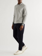 Ermenegildo Zegna - Honeycomb-Knit Cotton and Wool-Blend Polo Shirt - Gray