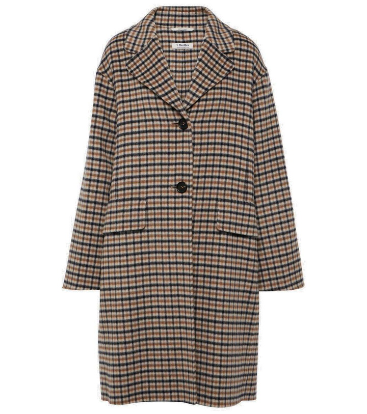 Photo: 'S Max Mara John checked wool and mohair-blend coat