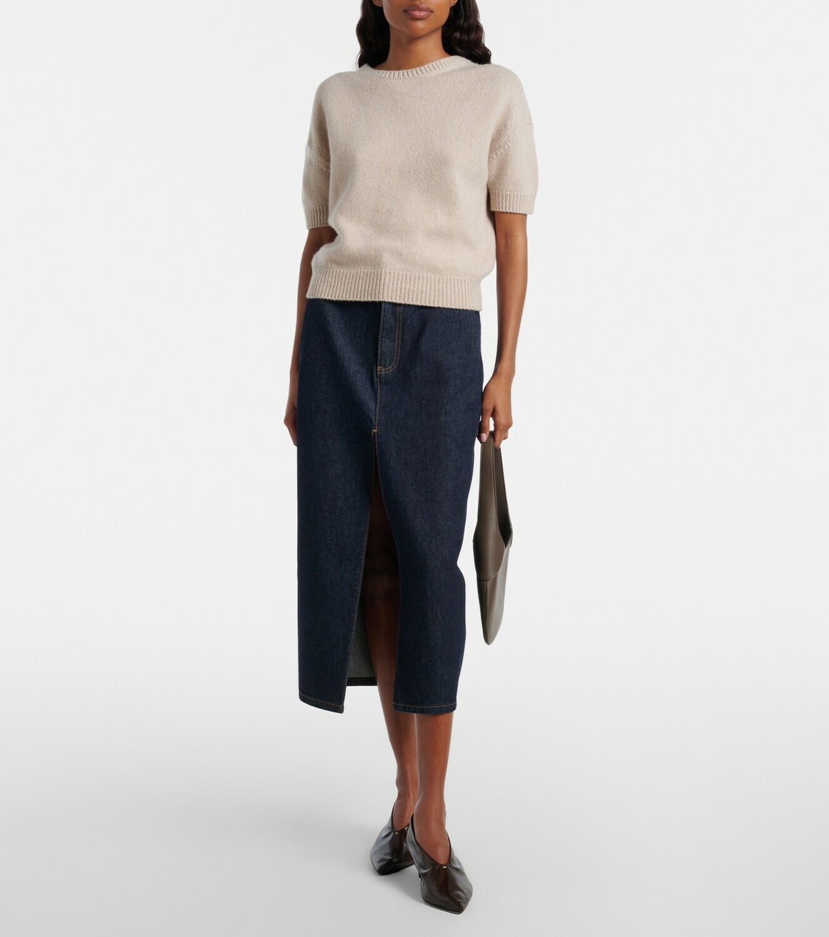 Khaite Golden cashmere sweater