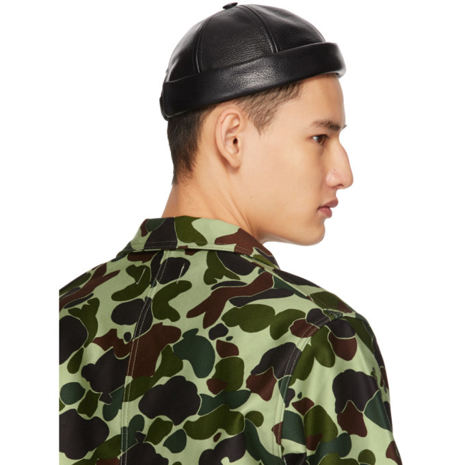 Junya Watanabe Black Beton Cire Edition Rolled Brim Cap Junya Watanabe