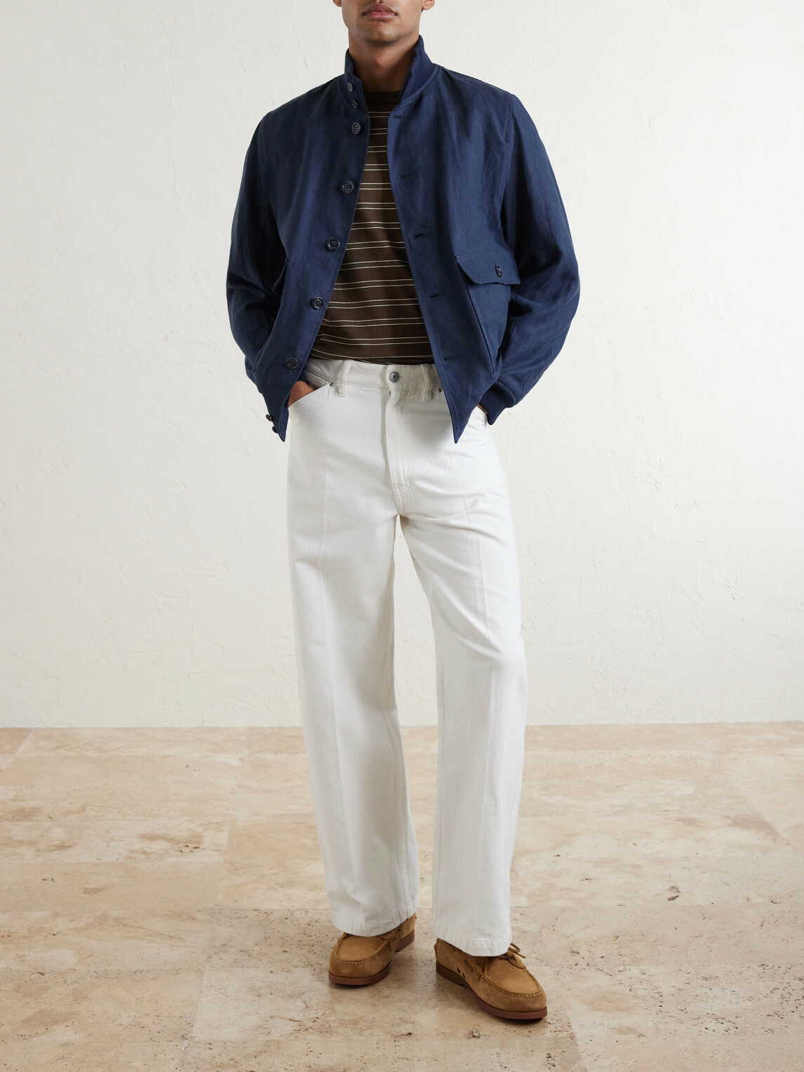 Valstar - Valstarino Linen Bomber Jacket - Blue