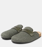 JW Anderson Tess leather-trimmed raffia mules