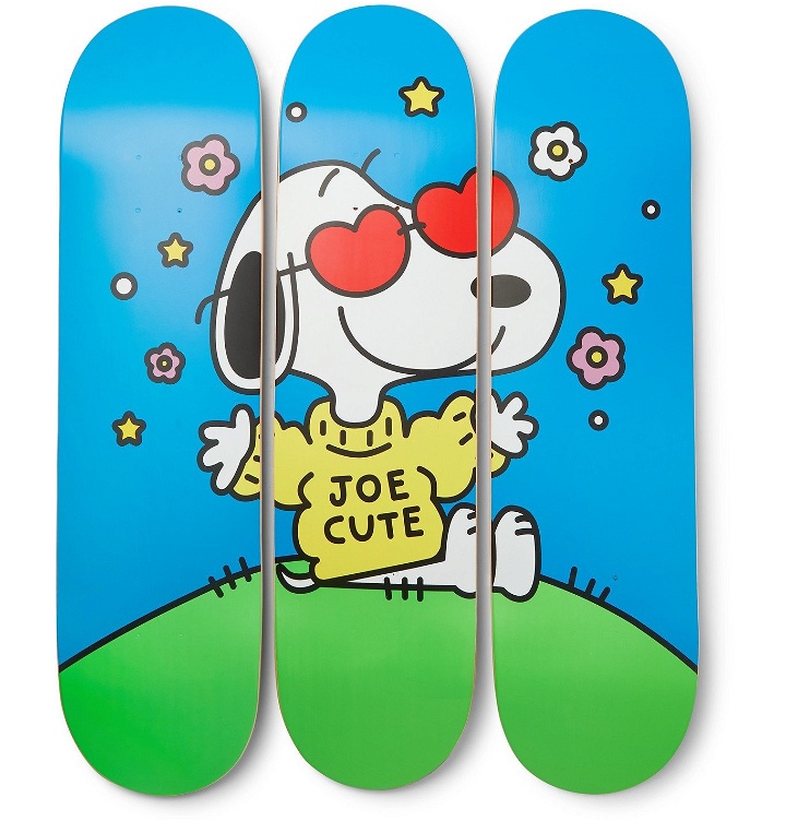 Photo: The SkateRoom - Peanuts by FriendsWithYou Set of Three Printed Wooden Skateboards - Multi