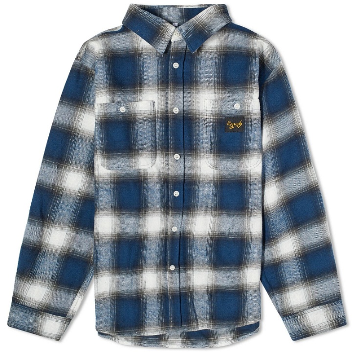 Photo: Stan Ray Men's Check Flannel Shirt in Navy Plaid