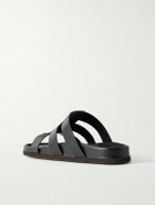 Valentino Garavani - Studshield Logo-Embellished Leather Sandals - Black