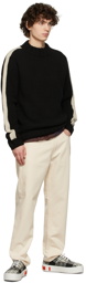 YMC Black & White Bluto Lambswool Knitted Sweater
