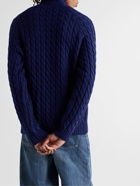 JW Anderson - Slim-Fit Cable-Knit Merino Wool Half-Zip Sweater - Blue