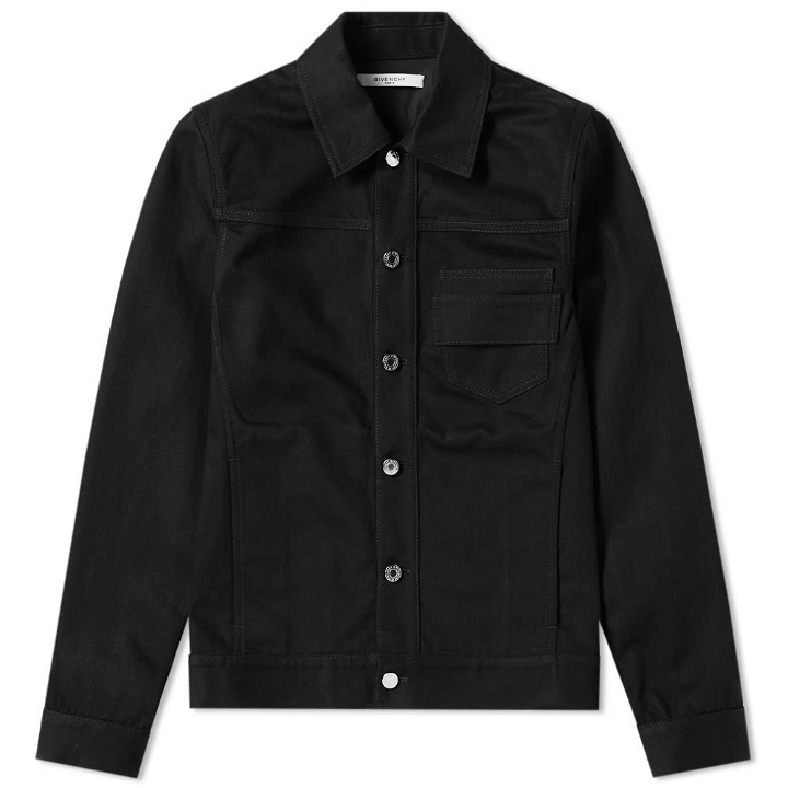 Photo: Givenchy Paris Embroidered Denim Jacket Black