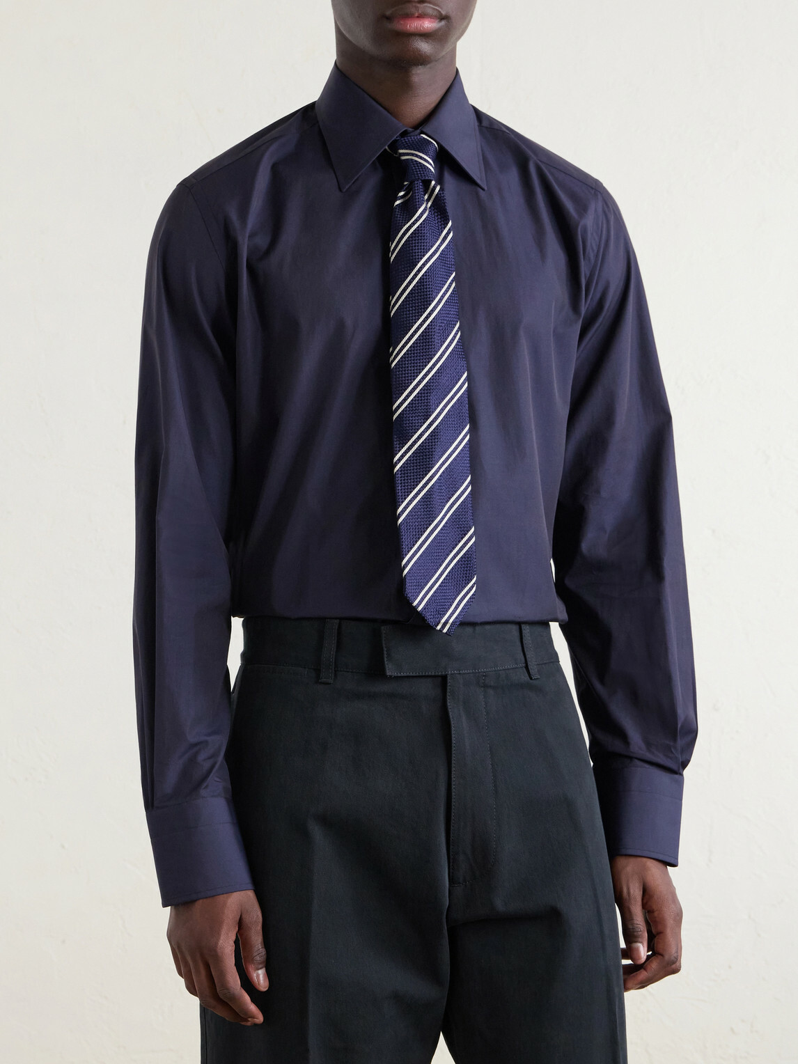 TOM FORD - Cotton-Poplin Shirt - Blue