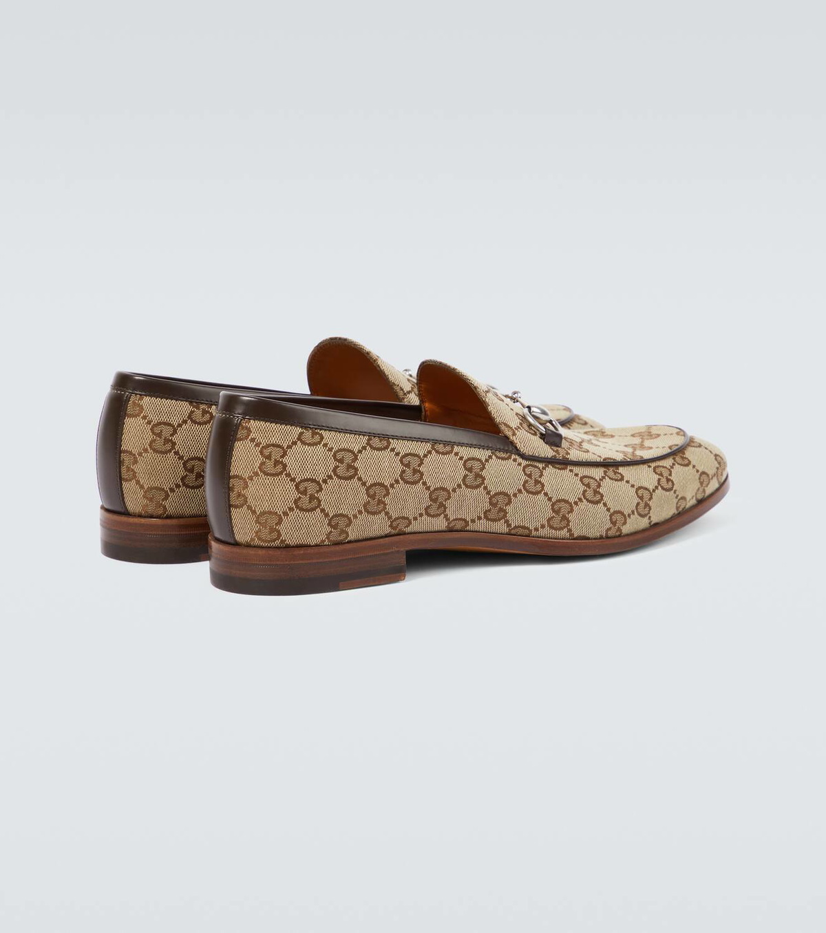 Gucci Horsebit GG canvas leather-trimmed loafers Gucci display picture 1