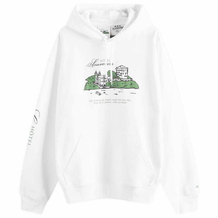 Photo: A.P.C. Men's x JJJJound Hotel Souvenirs Hoodie in White