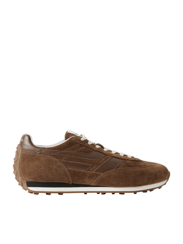Photo: TOM FORD - Mick Leather-Trimmed Suede Sneakers - Brown