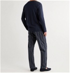 HUGO BOSS - Logo-Embroidered Striped Cotton Pyjama Set - Blue