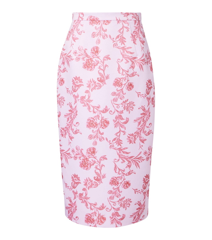 Photo: Emilia Wickstead Lorelei floral taffeta faille pencil skirt