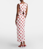 Cala de la Cruz Bruna polka-dot linen maxi skirt