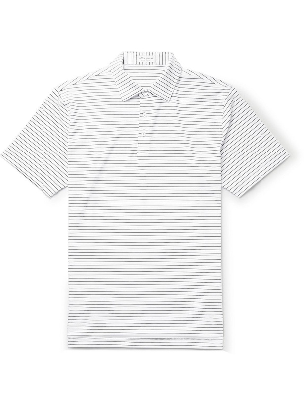 Photo: Peter Millar - Crafty Striped Tech-Jersey Golf Polo Shirt - White