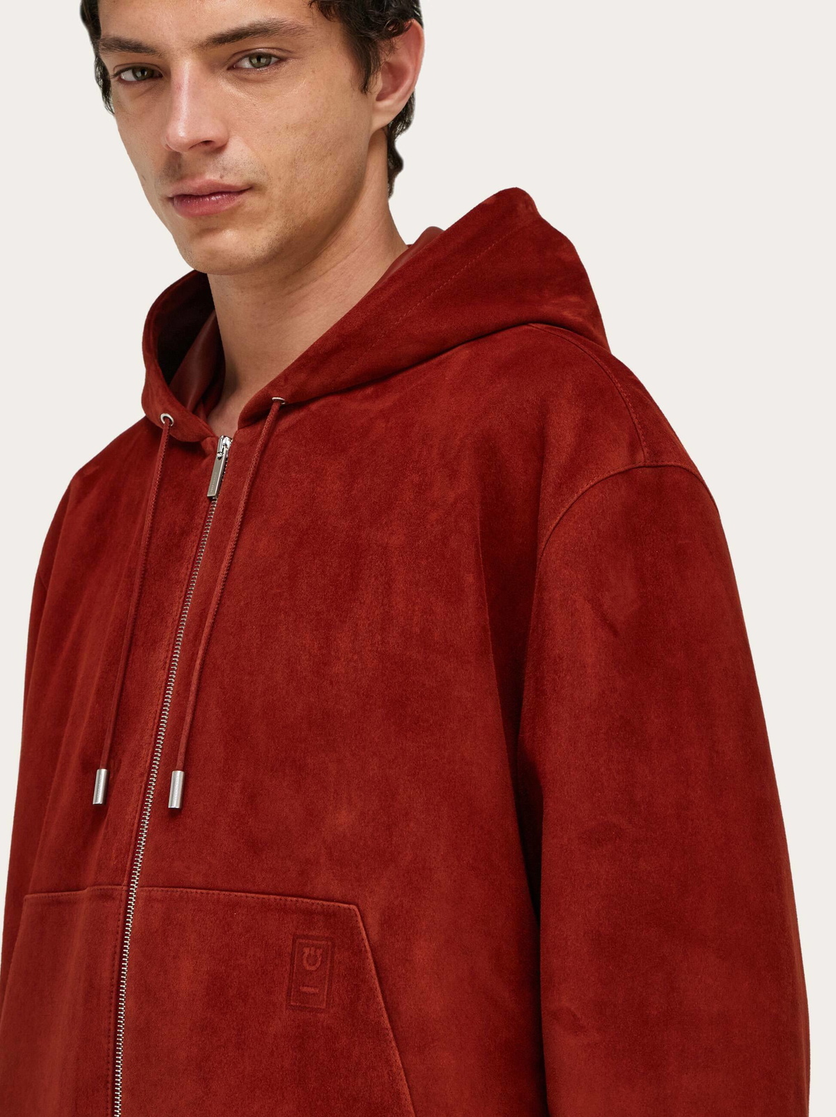 Ferragamo Mens Suede blouson in Red