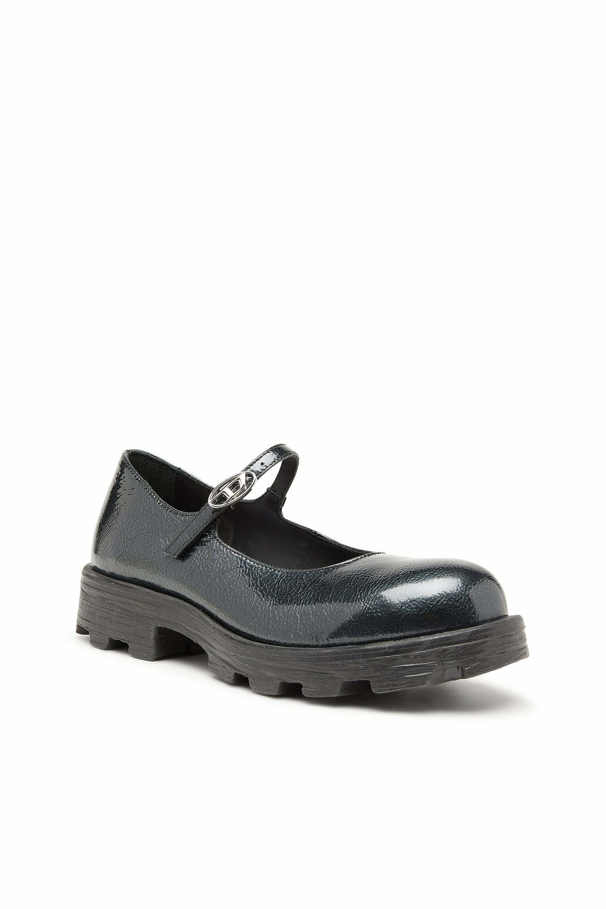 Diesel D-Hammer - Lugged Mary Jane flats in patent leather - Flats Womens in Black