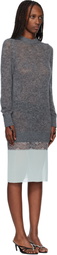 Coperni Gray & Green Multi-Layer Pullover Midi Dress