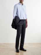 Sunspel - Striped Classic-Collar Cotton-Poplin Shirt - Blue