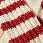 decka Heavyweight Stripe Sock in Ivory/Red