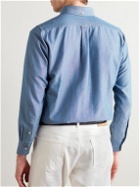 Drake's - Button-Down Collar Cotton-Chambray Shirt - Blue