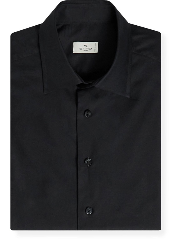 Photo: Etro - Slim-Fit Cotton-Jacquard Shirt - Black
