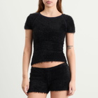 Peachy Den Women's The Chloe Knit T-Shirt in Onyx