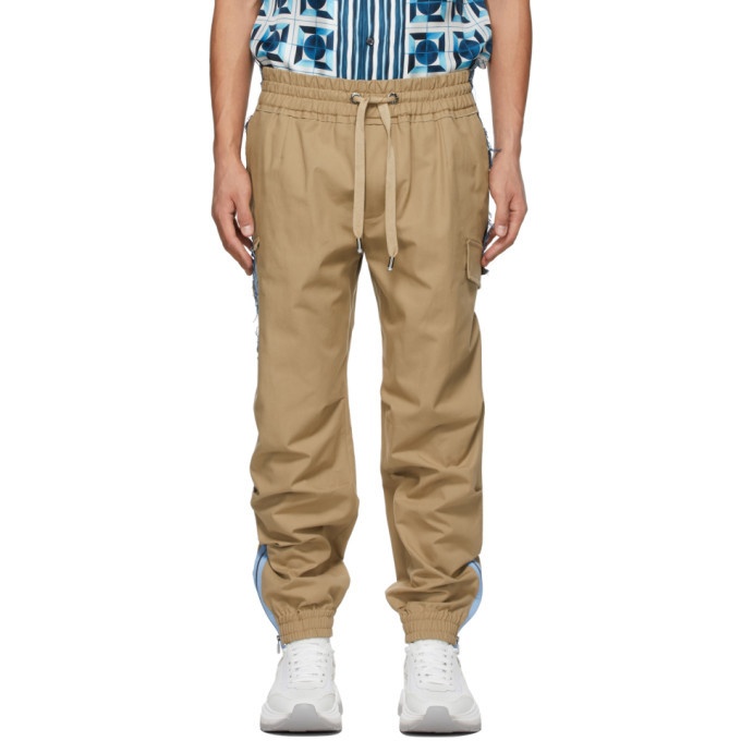 Photo: Dolce and Gabbana Beige Canvas and Denim Cargo Pants