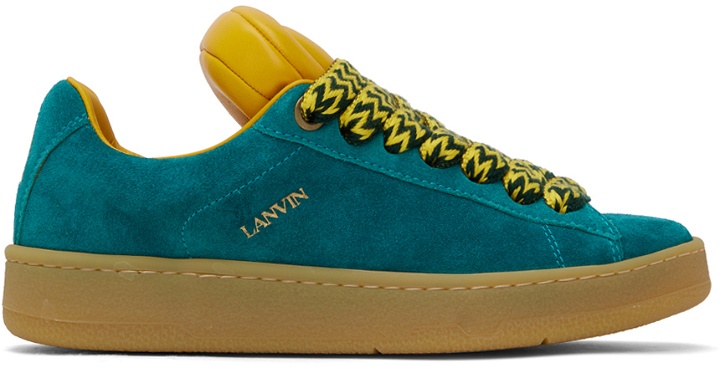 Photo: Lanvin Blue & Yellow Future Edition Hyper Curb Sneakers