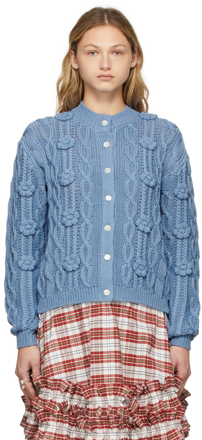 Shrimps Blue Wool Minnie Cardigan Shrimps