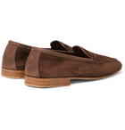 Edward Green - Polperro Leather-Trimmed Suede Penny Loafers - Brown