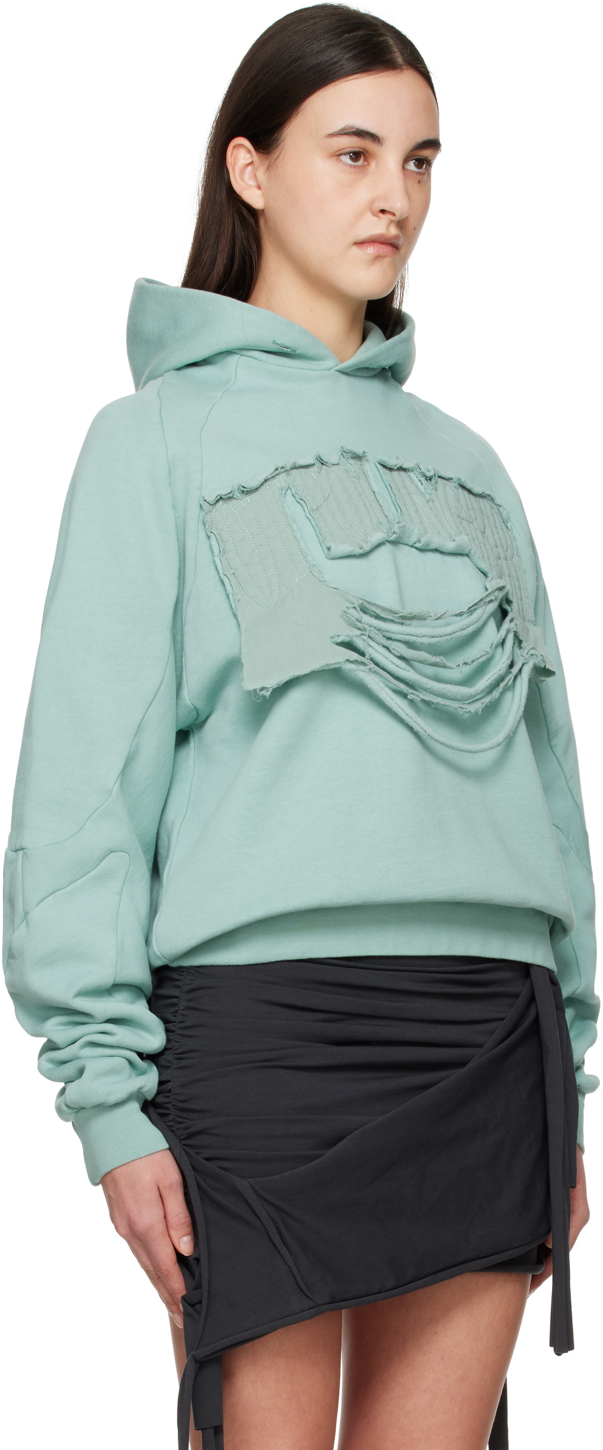 Ottolinger Blue Distressed Multiline Hoodie